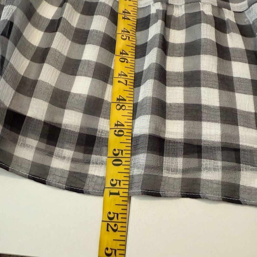 Sam Edelman Black and White Checked High Neck Halter Tiered Midi Dress Sz 14 - Picture 14 of 14